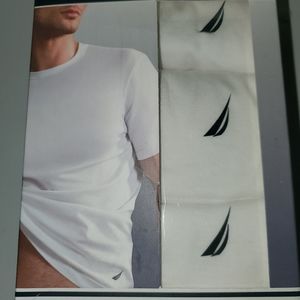 NIP NAUTICA MEN 3 WHITE CREW NECK T-SHIRT …